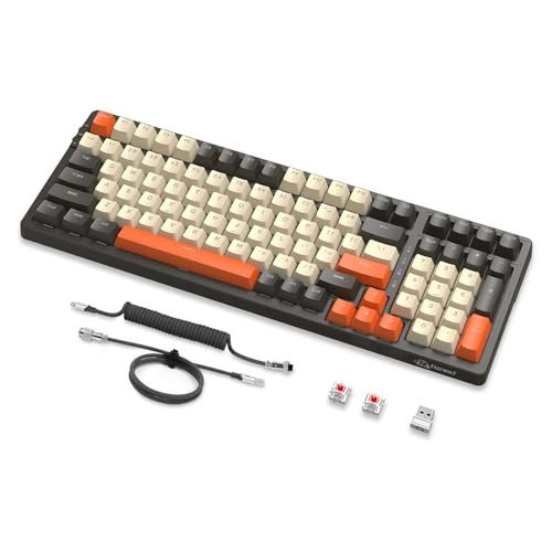 MAMBASNAKE K8 Mechanisch Gamingtoetsenbord met 3 Modi, Draadloos 2.4G/Bluetooth, RGB-verlichting en Rode Schakelaars - Shimmer