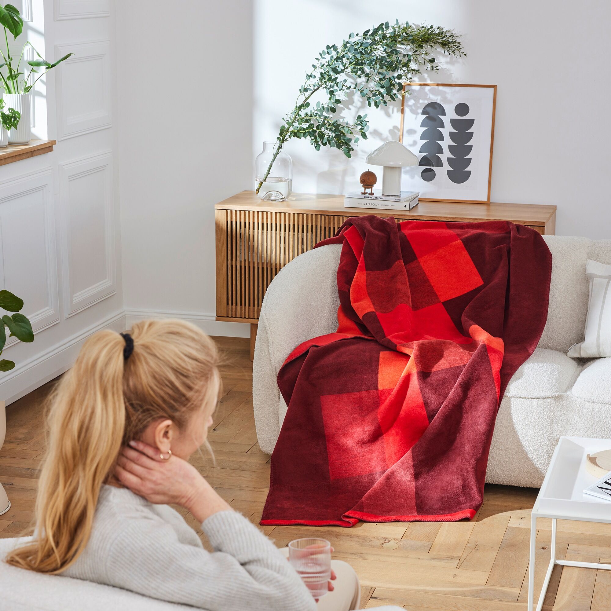 Wohndecke IBENA "Wohndecke Ravello", rot, B:150cm L:200cm, Baumwolle, Polyacryl, Polyester, Wohndecken, Wohndecke, modernes Design