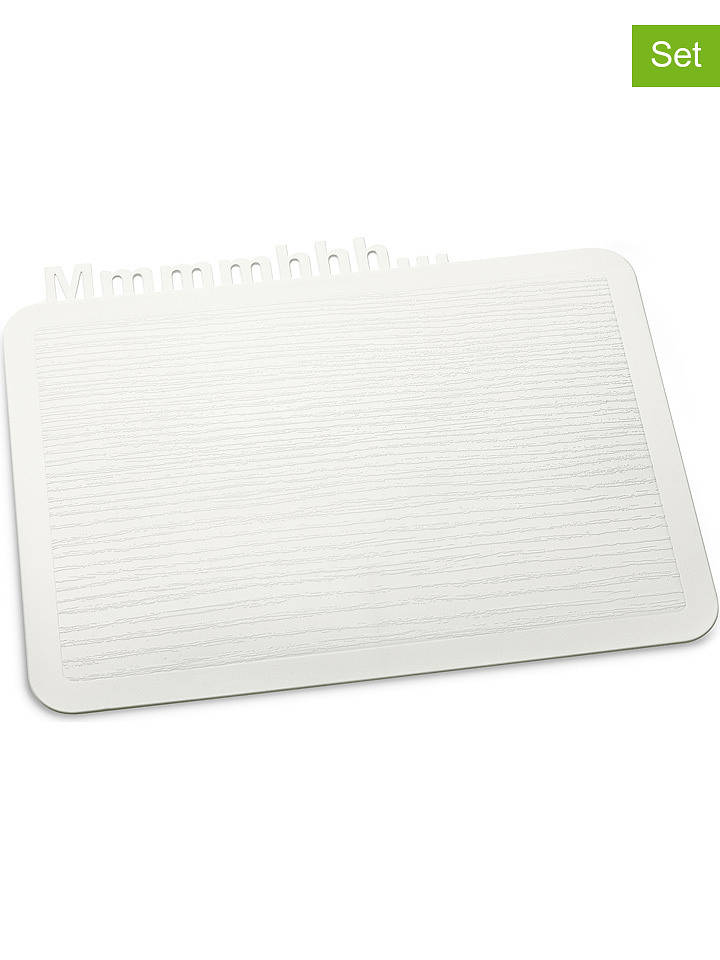 koziol 2er-Set: Frühstücksbrettchen "Happy Board" in Weiß - (L)25 x (B)19 cm - onesize