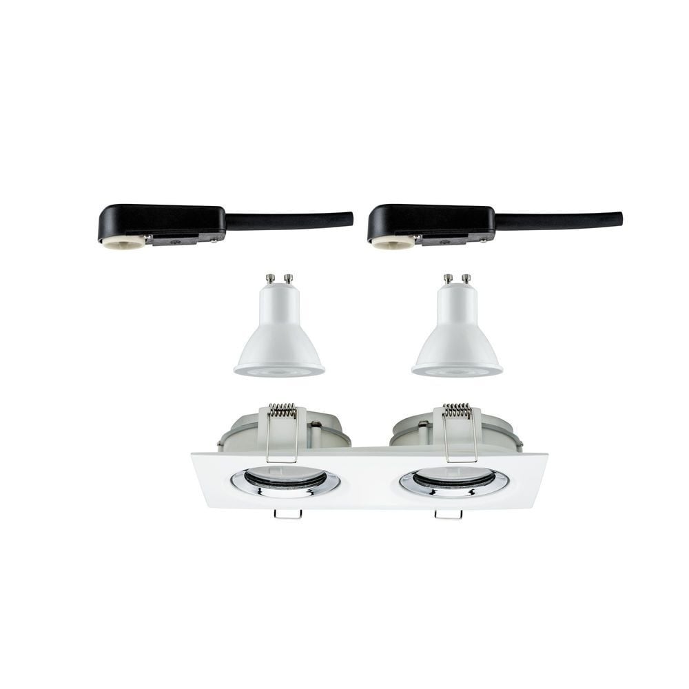 Paulmann Nova Plus Inbouwspots IP65, draaibaar, LED, 2x6W, 230V, 4000K, GU10, 51mm