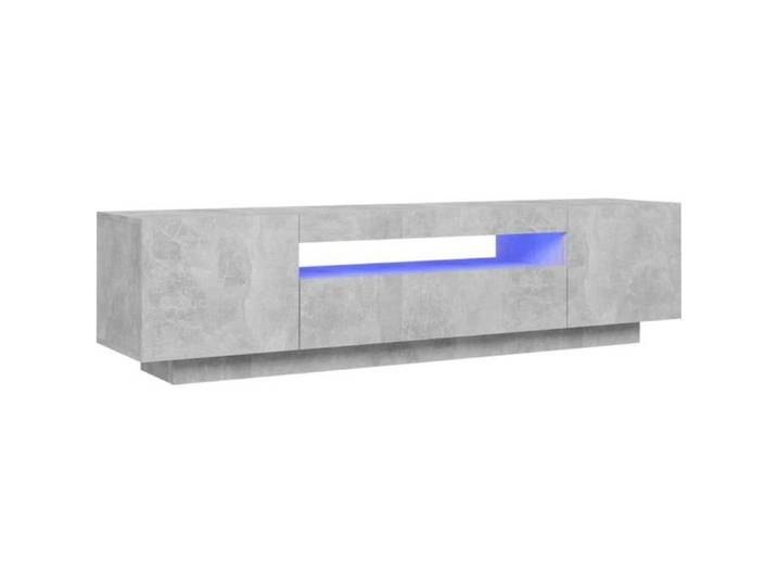 Omabeta Meubles TV - Meuble TV avec lumières LED Gris béton 160x35x40 cm - Meubles haut de gamme - M03121