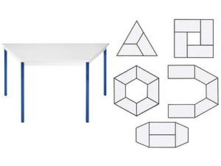 SODEMATUB 126TGBL Beistelltisch, trapezförmig, grau/blau