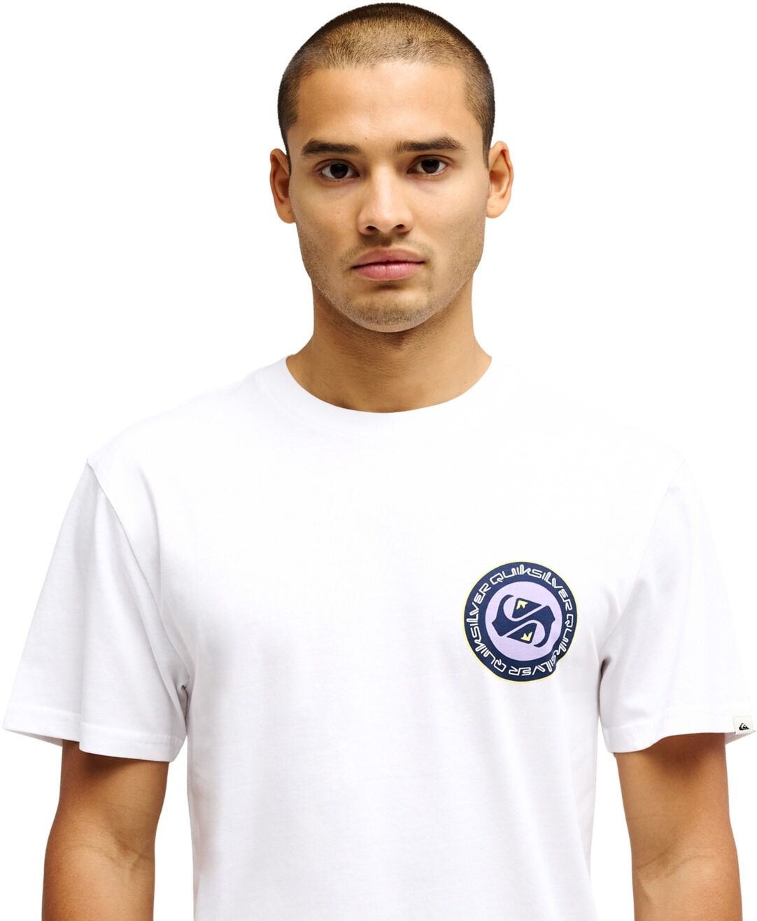 T-Shirt QUIKSILVER "Ev Duality", Herren, Gr. S, weiss (weiß), Obermaterial: 70% Baumwolle, 30% Baumwolle., Shirts T-Shirt weiß S