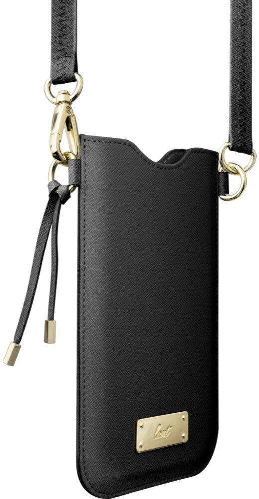 LAUT Vegansk Læder Crossbody Mobil Taske PRESTIGE - Sort (Maks. Mobil: 6,5")