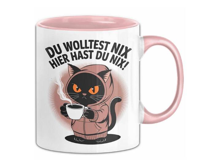 Trendation Tasse Sarkastische Katze Tasse Geschenk Lustige Geschenkidee Spruch Du Wol