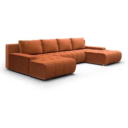 PANORAMASOFA Jonas 5 Sitzplätze Ziegelorange