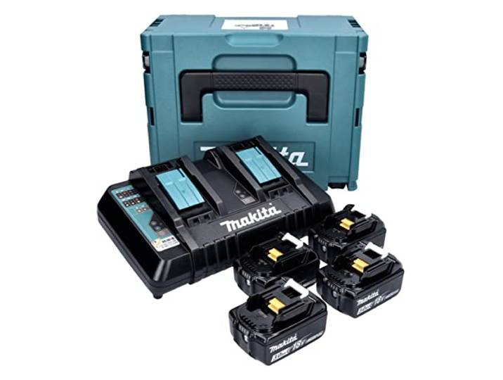 Makita 197720-6 Power Source Kit 4 Batteries 18V 3 Ah Li-ION + Chargeur Double\, 4x 3Ah Akkus 1x Doppelladegerät