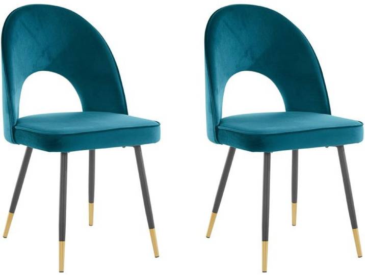 Chaise 2 Pack en Velvet Petrol