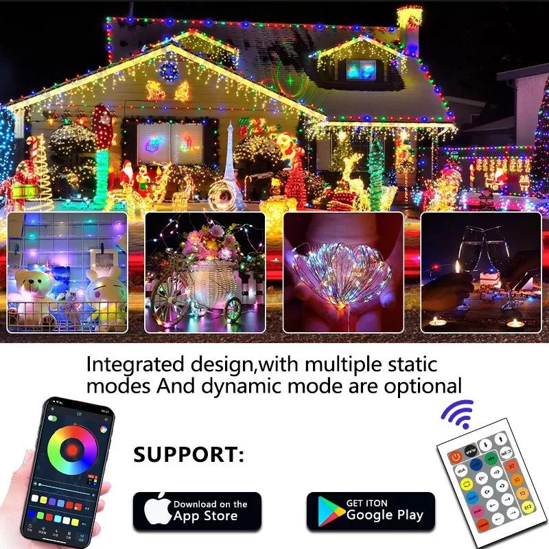 INF 20M 200 LED USB Bluetooth RGBIC Lichterkette - App-gesteuerte Lichter