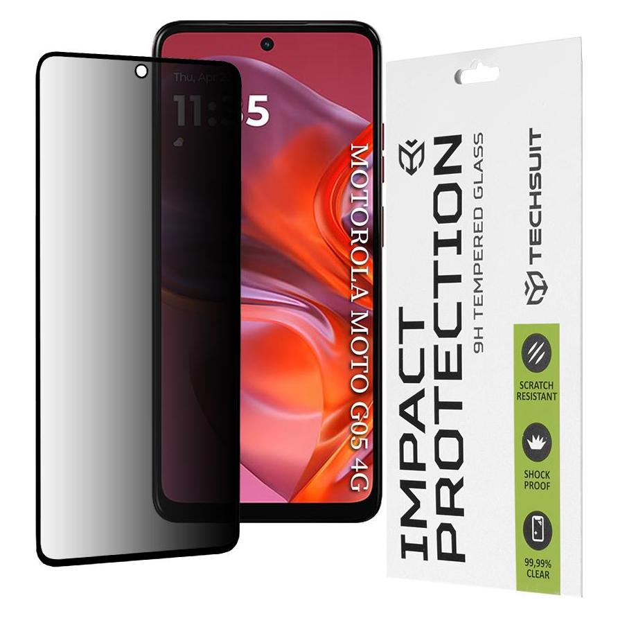 Techsuit - 111D Privacy Full Glue - Motorola Moto G05 / E15 - Black (Motorola Moto G15, Motorola Moto G5) (61050495)