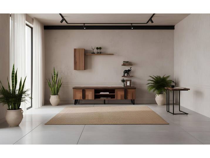 JVmoebel TV-Wand TV-Board Beistelltisch Wohnzimmer Stil modern Farbe braun neu Holz, Made in Europa