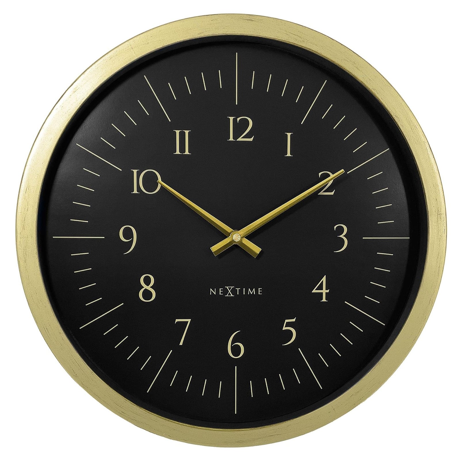 NeXtime Wandklok Galaxy Gold Wit Zwart Analoog
