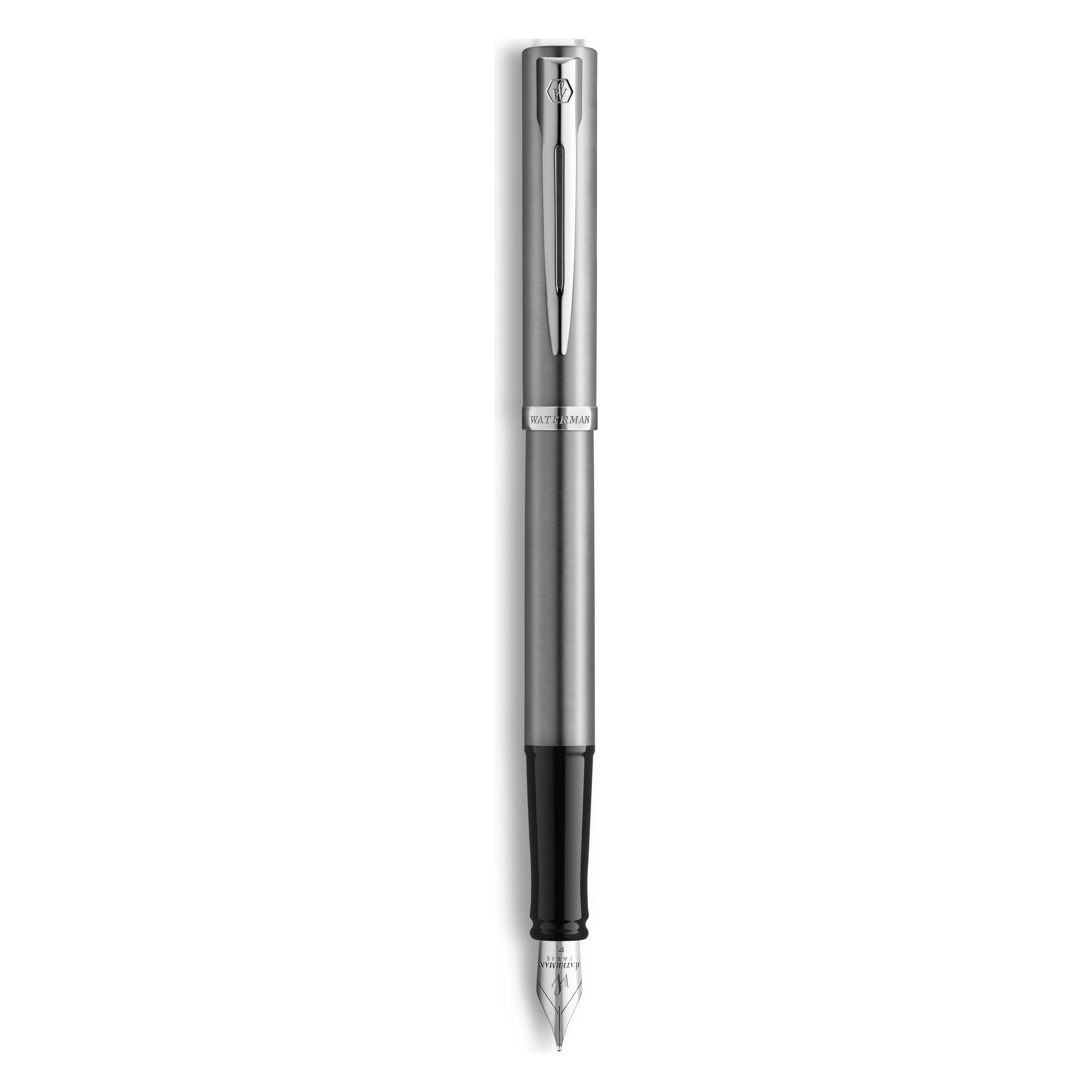Waterman Füllfederhalter IMPRESSION Stainless SteelCT F Blau Geschenkbox (1x) (2225450)