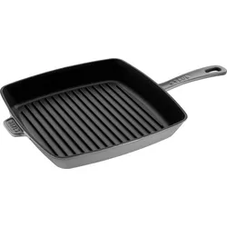 Staub Grillpfanne 30 cm quadratisch graphitfarbig aus Gusseisen