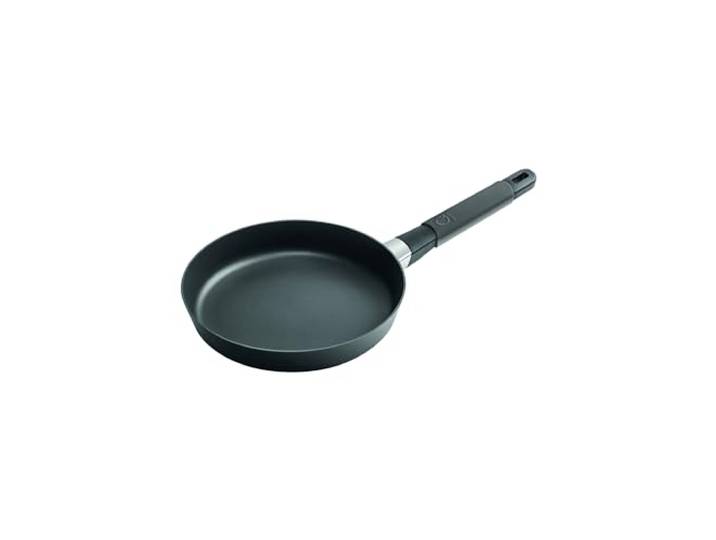 Squality Flachpfanne, Bratpfanne, Aluminiumguss, Biotan® Beschichtung, 6 mm Boden, gleichmäßige Wärmeleitung, backofenfest bis 180 Grad (Anthrazit, 24cm Induktion)