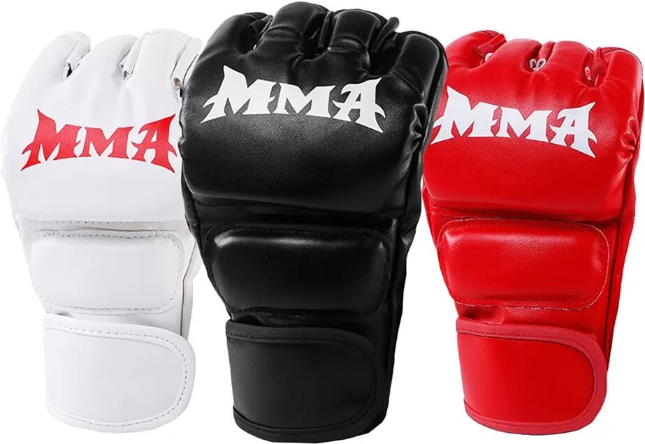 INF Gants de Boxe Demi-Doigts - Entraînement MMA, Sparring et Sac de Frappe Blanc