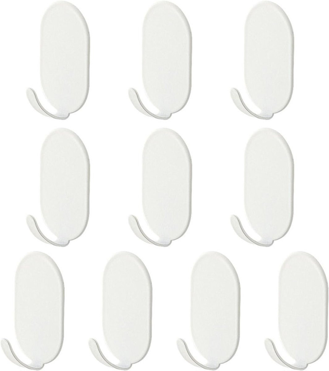 10x Zelfklevende Multifunctionele Wandhaken met 3M Tape - Wit