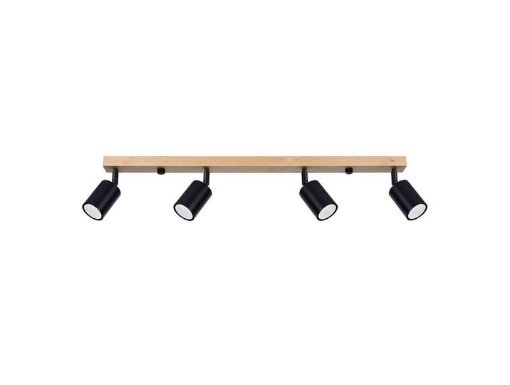 Plafonnier VERDO 4 noir 4xGU10 10W acier/bois 17.5x65x96cm Sollux Lighting
