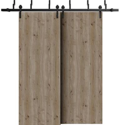 SARTODOORS Basic 3001 Caramel Oak Wood Barn Bypass Doors