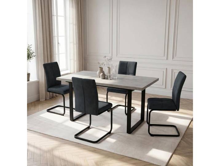 JIEXI Chaises de salle à manger modernes lot de 4 chaises avec coussin d'assise rembourré épais la cuisine le salon