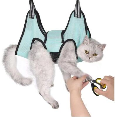 Uplifted Finds Pet Grooming Hammock Helper For Cats And Dogs m green
