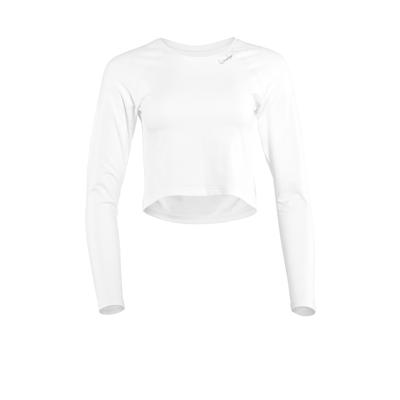 Langarmshirt WINSHAPE "AET116LS", Damen, Gr. XL, weiß (ivory), 85% Polyester, 15% Elasthan, Rundhals, Shirts Langarmshirt, Cropped Functional Light and Soft