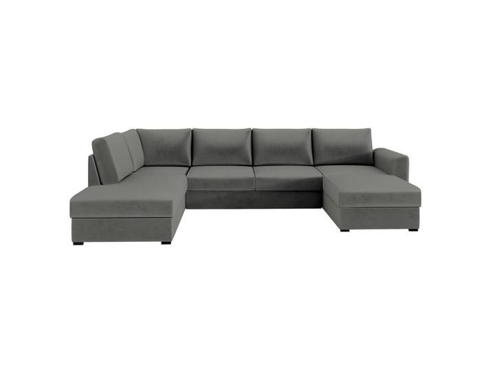 Mirjan24 Wohnlandschaft Wilma, Seite: Links, Greige, Holz, U-Form,Rechteckig, 305x85x188 cm, Wohnzimmer, Sofas & Couches, Wohnlandschaften, Wohnlandschaften in U-Form