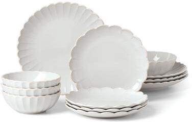 Lenox French Perle Scallop 12-Piece Dinnerware Set