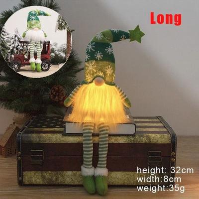 Uplift Essentials Christmas LED Gnome Ornaments Plush Faceless Doll Decorations c2