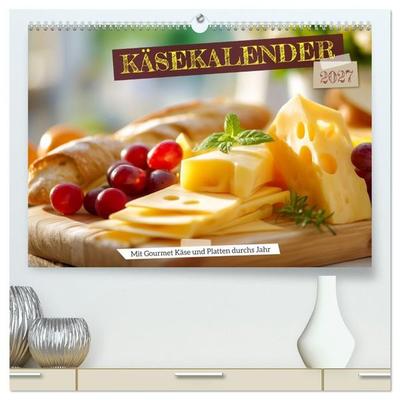 Käsekalender - mit Gourmet Käse und Platten durchs Jahr (hochwertiger Premium Wandkalender 2027 DIN A2 quer), Kunstdruck in Hochglanz