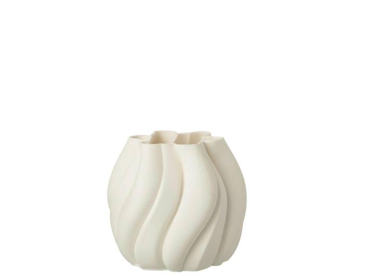 Ambia Home Vase, Weiss, Keramik, 23x22x23 cm, Dekoration, Vase, Keramikvasen