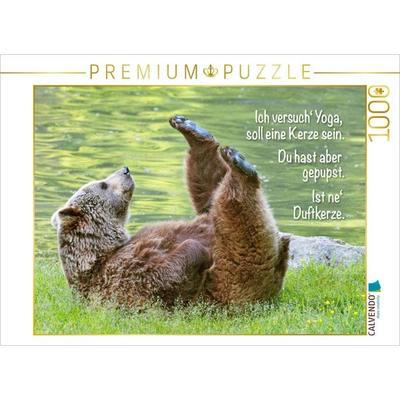 CALVENDO Puzzle Ich versuch' Yoga, soll eine Kerze sein. | 1000 Teile Lege-Größe 64x48cm Foto-Puzzle für glückliche Stunden