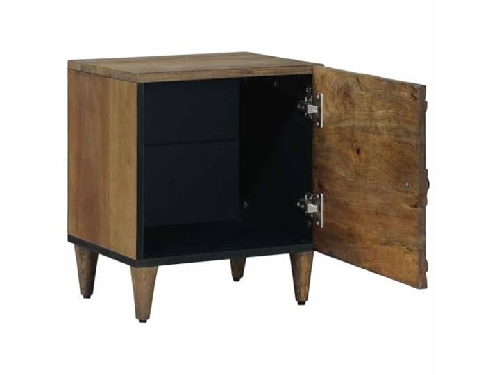 KTHLBRH Nachtschrank 2-teilig braun 40 x 33,5 x 46 cm Massives Mangoholz, kompaktes Design, einfache Wartung, Montage erforderlich