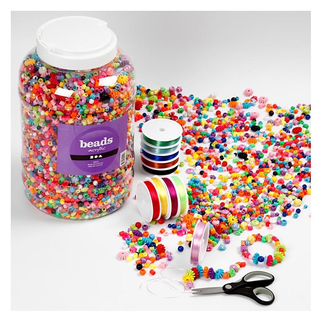 Creativ Company Plastic Beads and Elastic Beading Cord (5707167879610)