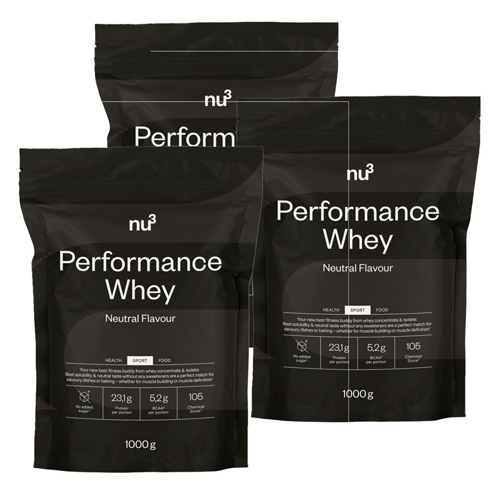 nu3 Performance Whey, Neutral, Pulver 3er-Set 3x1000 g