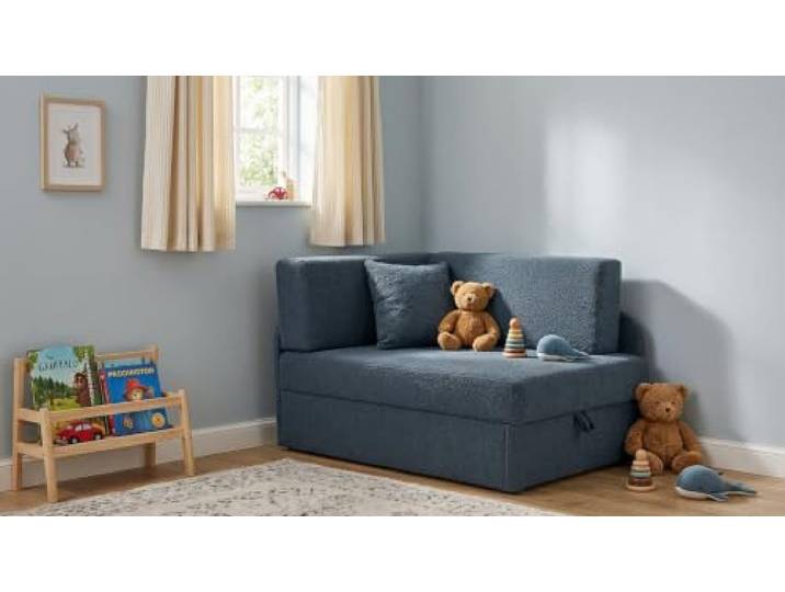 Family Meble Kinder-Schlafsofa Denis Hunter mit Bettkasten, ausziehbar – Variante Rosa