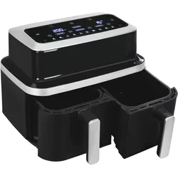 Gutfels AIRFRY5010 Heißluftfritteuse Schwarz-Silber | 2600 W | 8,5 L / 2x 4,2 L Fassungsvermögen | Match Cook | Smart Finish