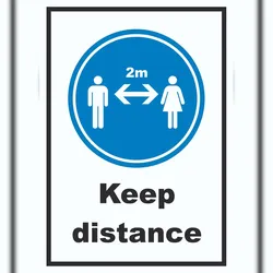 HB-Druck Keep distance Symbol und Text Schild A4 (210x297mm)