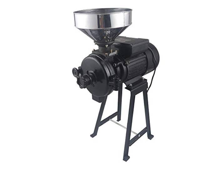 SICHENSH 2200W Elektrisch Schrotmühle, 1400r / min Getreidemühle Kaffemühle Nussmühle mit Trichter, GetreidemüHle Elektrisch Kann zum Mahlen von Mais, Weizen oder Kaffee verwendet werden (Schwarz)