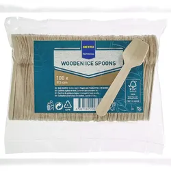 METRO PROFESSIONAL Einwegeislöffel, Holz, bioabbaubar, 9.5 cm, 100 Stück