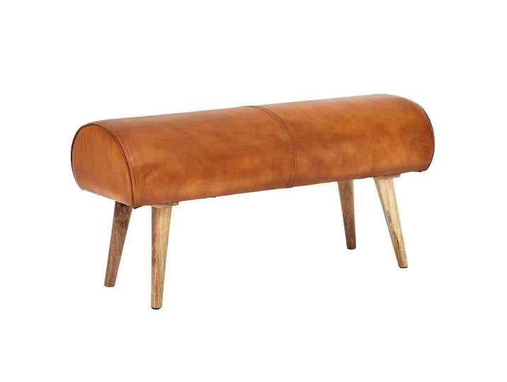 Banc en cuir véritable, marron