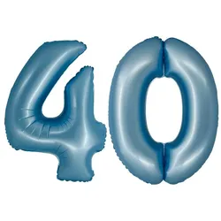 XL Folienballon blau matt Zahl 40