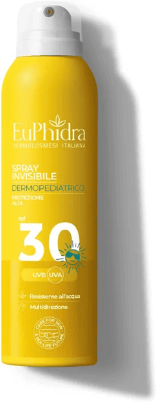 EuPhidra Spray Solare Invisibile Dermopediatrico SPF 30 per Bambini Pelle Delicata