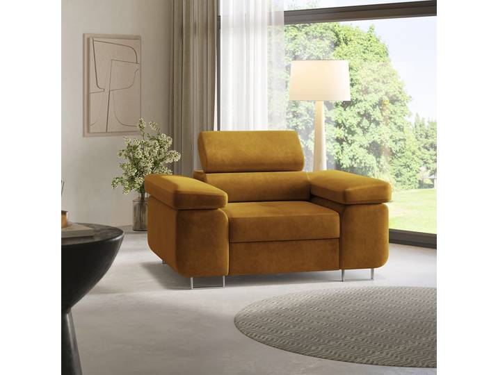 Masseno Polstersessel CALVO M, Loungesessel ergonomisch, Gelb