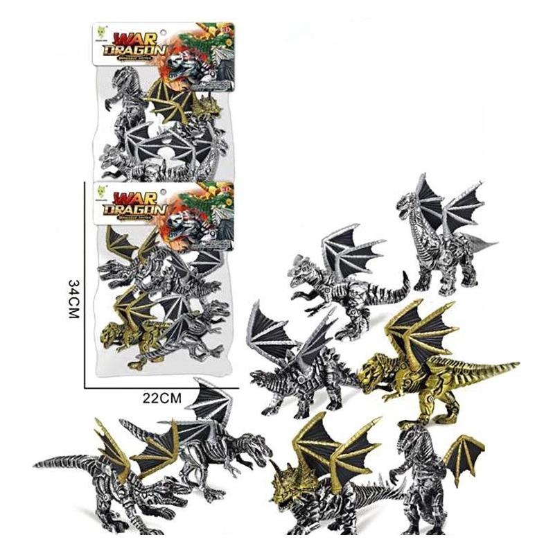 Teka Dinosaurier-Drachen Silber und Gold 8-tlg (47996347)