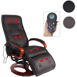 Relaxliege ARLES II, Relaxsessel MIT Massage, Massagesessel ~ Kunstleder, coffee