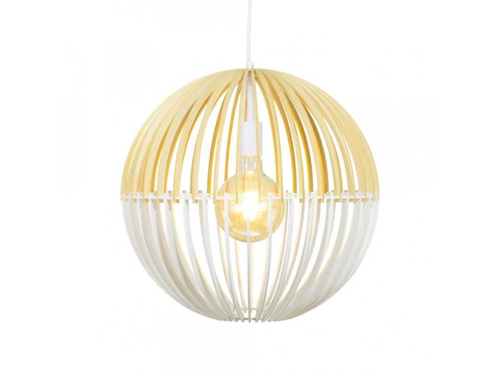 Suspension grand modèle en lamelles de bois naturel et