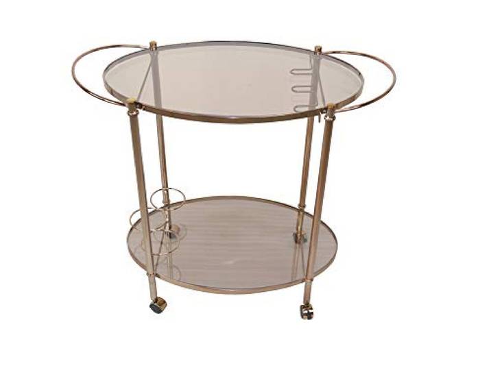 wohnfuehlidee Beistelltisch/Servierwagen 2945, mit 2 Glasplatten und Rollen, bronzefarben