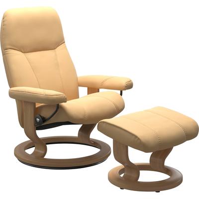 Relaxsessel STRESSLESS "Consul", gelb, B:76cm H:100cm T:71cm, Sessel, Relaxsessel, mit Classic Base, Größe M, Gestell Eiche