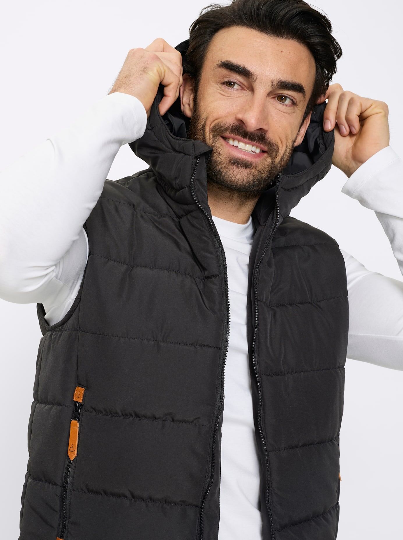 Steppweste MARCO DONATI, Herren, Gr. 54, schwarz, , Sweatware:80% Baumwolle, 20% Polyester, Wattierung:100% Polyester, unifarben, Westen Steppweste schwarz 54